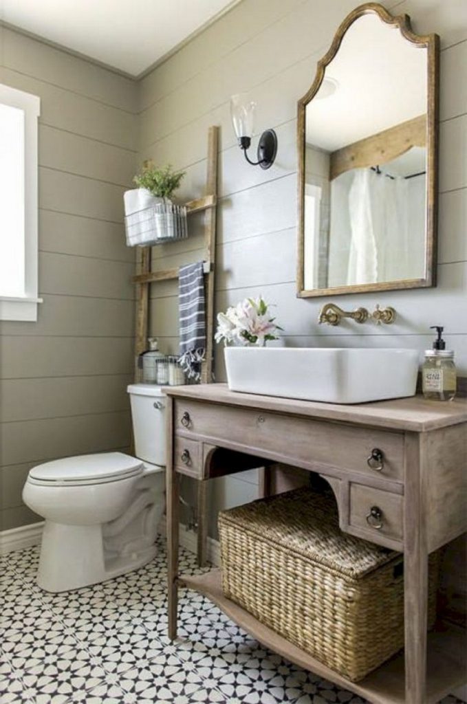 75+ Rustic Farmhouse Bathroom Tiles Ideas - Page 19 of 19